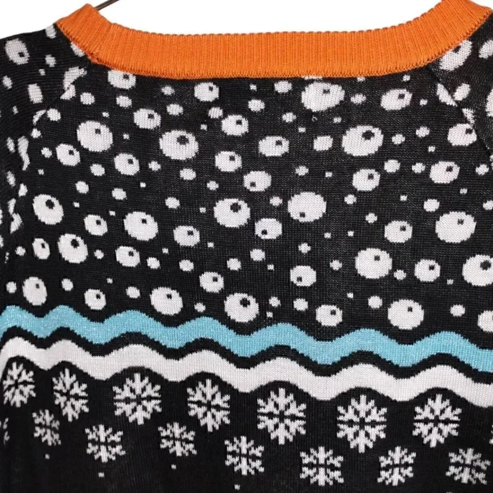 FUN Winter Sweater Unisex M, L Whales Snow‎ Roasting Crew Neck Acrylic Snow
